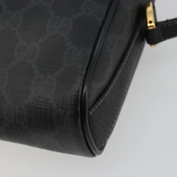 GUCCI GG Supreme Web Sherry Line Bag PVC Black Red 89 02 018 Auth 181179