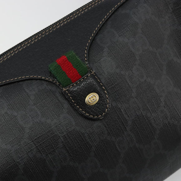 GUCCI GG Supreme Web Sherry Line Bag PVC Black Red 89 02 018 Auth 181179