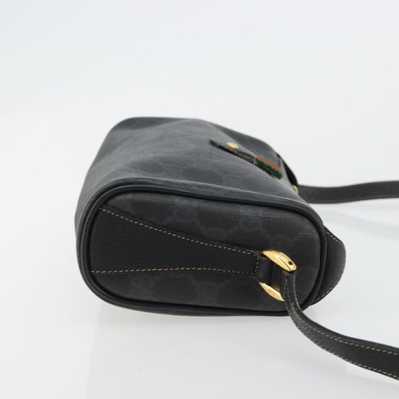 GUCCI GG Supreme Web Sherry Line Bag PVC Black Red 89 02 018 Auth 181179