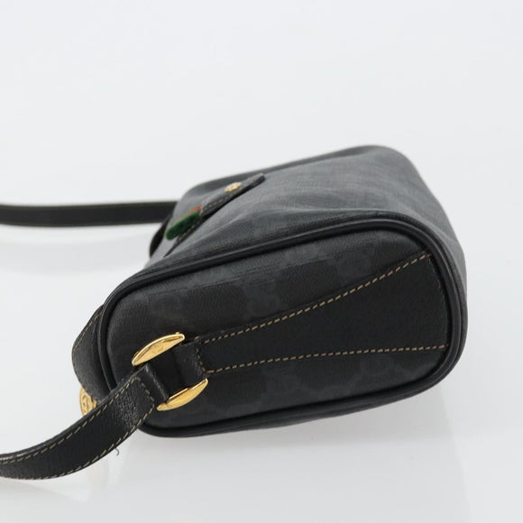 GUCCI GG Supreme Web Sherry Line Bag PVC Black Red 89 02 018 Auth 181179