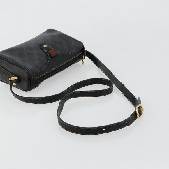 GUCCI GG Supreme Web Sherry Line Bag PVC Black Red 89 02 018 Auth 181179