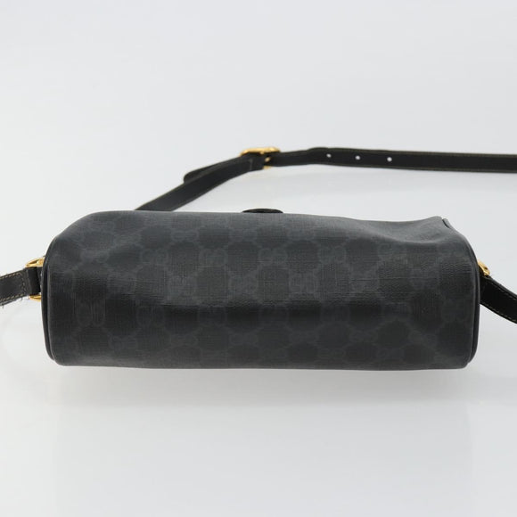 GUCCI GG Supreme Web Sherry Line Bag PVC Black Red 89 02 018 Auth 181179