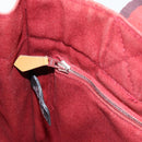 HERMES Fourre Tout PM Hand Bag Canvas Red Navy Silver Auth 181180-17