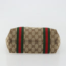 GUCCI GG Canvas Web Sherry Line Hand Bag Beige Gold Red 139261 Auth 181181-6