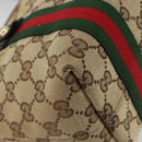 GUCCI GG Canvas Web Sherry Line Hand Bag Beige Gold Red 139261 Auth 181181-16