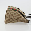 GUCCI GG Canvas Web Sherry Line Hand Bag Beige Gold Red 139261 Auth 181181-4