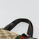 GUCCI GG Canvas Web Sherry Line Hand Bag Beige Gold Red 139261 Auth 181181-9