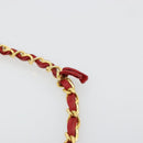 CHANEL Matelasse Chain Shoulder Bag Lamb Skin Red Gold CC Auth 181183-9