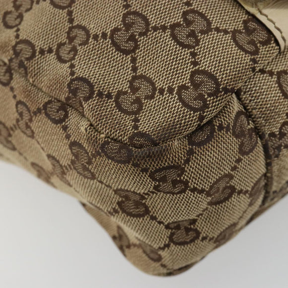 GUCCI GG Canvas Shoulder Bag Beige Silver 145859 Auth 181188