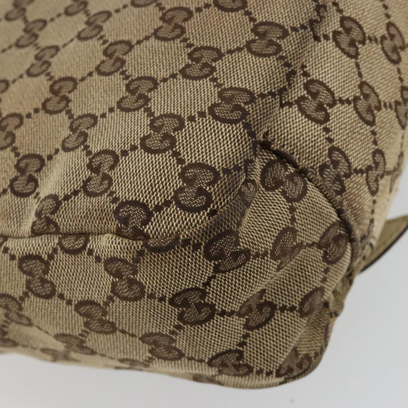 GUCCI GG Canvas Shoulder Bag Beige Silver 145859 Auth 181188