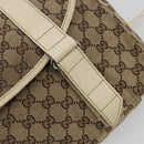 GUCCI GG Canvas Shoulder Bag Beige Silver 145859 Auth 181188-17