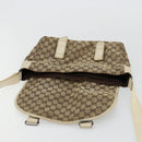 GUCCI GG Canvas Shoulder Bag Beige Silver 145859 Auth 181188-10