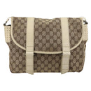 GUCCI GG Canvas Shoulder Bag Beige Silver 145859 Auth 181188-13