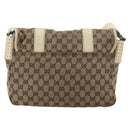 GUCCI GG Canvas Shoulder Bag Beige Silver 145859 Auth 181188-2