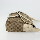 GUCCI GG Canvas Shoulder Bag Beige Silver 145859 Auth 181188-3