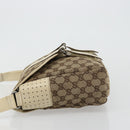 GUCCI GG Canvas Shoulder Bag Beige Silver 145859 Auth 181188-4