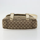 GUCCI GG Canvas Shoulder Bag Beige Silver 145859 Auth 181188-5