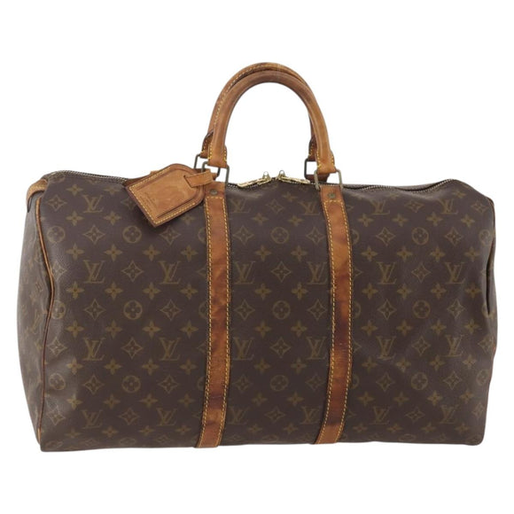 LOUIS VUITTON Monogram Keepall 50 Boston Bag M41426 LV Auth 181189