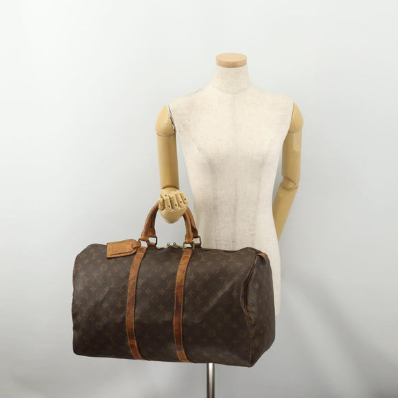 LOUIS VUITTON Monogram Keepall 50 Boston Bag M41426 LV Auth 181189