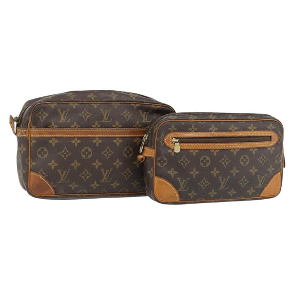 LOUIS VUITTON Monogram Clutch Bag 2 Set LV Auth 181191
