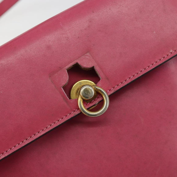CELINE Hand Bag Leather 2way Pink Gold Auth 181199