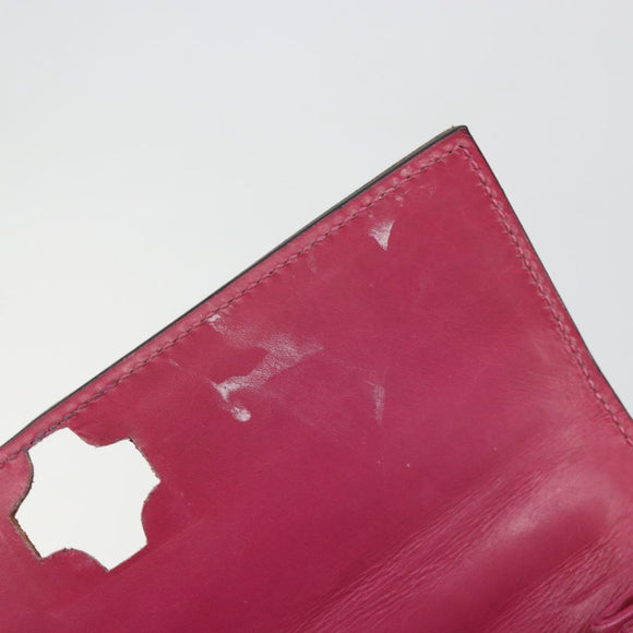 CELINE Hand Bag Leather 2way Pink Gold Auth 181199