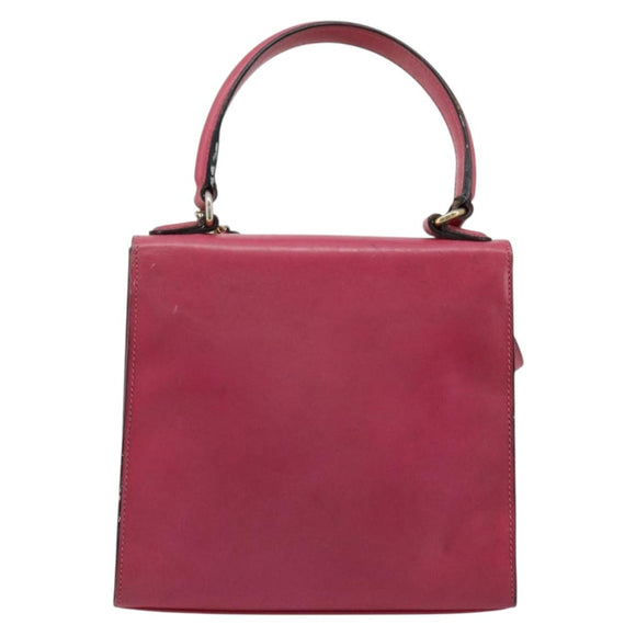 CELINE Hand Bag Leather 2way Pink Gold Auth 181199