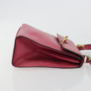 CELINE Hand Bag Leather 2way Pink Gold Auth 181199-3