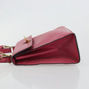 CELINE Hand Bag Leather 2way Pink Gold Auth 181199-4