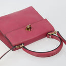 CELINE Hand Bag Leather 2way Pink Gold Auth 181199-6