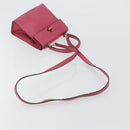 CELINE Hand Bag Leather 2way Pink Gold Auth 181199-8
