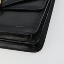 CELINE Hand Bag Leather Gold Black Auth 181200-9