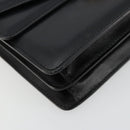 CELINE Hand Bag Leather Gold Black Auth 181200-14