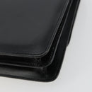 CELINE Hand Bag Leather Gold Black Auth 181200-15