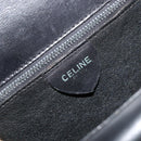 CELINE Hand Bag Leather Gold Black Auth 181200-19