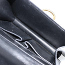 CELINE Hand Bag Leather Gold Black Auth 181200-23