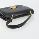 CELINE Hand Bag Leather Gold Black Auth 181200-7