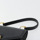 CELINE Hand Bag Leather Gold Black Auth 181200-8