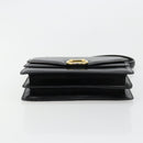 CELINE Hand Bag Leather Gold Black Auth 181200-5