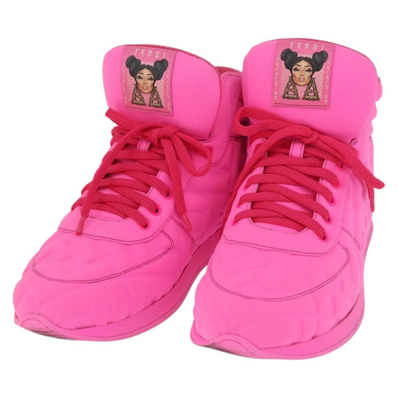 FENDI Zucca Canvas Sneakers 39 Pink Auth 181201A