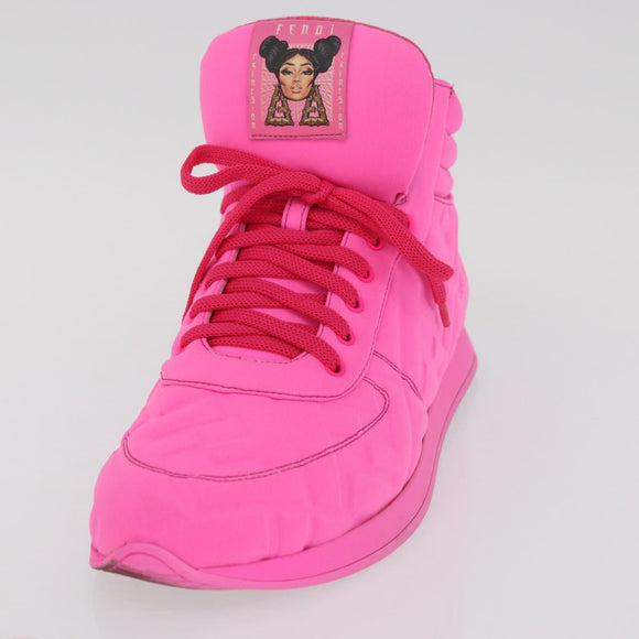 FENDI Zucca Canvas Sneakers 39 Pink Auth 181201A