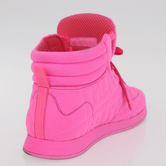 FENDI Zucca Canvas Sneakers 39 Pink Auth 181201A