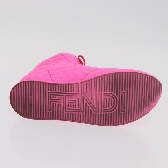 FENDI Zucca Canvas Sneakers 39 Pink Auth 181201A