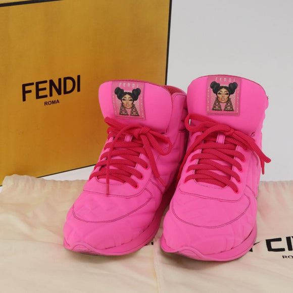 FENDI Zucca Canvas Sneakers 39 Pink Auth 181201A