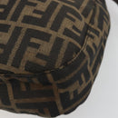 FENDI Zucca Canvas Shoulder Bag Black Brown Auth 181202A-9