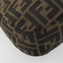 FENDI Zucca Canvas Shoulder Bag Black Brown Auth 181202A-14