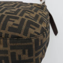 FENDI Zucca Canvas Shoulder Bag Black Brown Auth 181202A-15