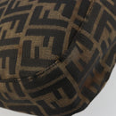 FENDI Zucca Canvas Shoulder Bag Black Brown Auth 181202A-16