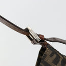 FENDI Zucca Canvas Shoulder Bag Black Brown Auth 181202A-10