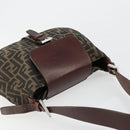 FENDI Zucca Canvas Shoulder Bag Black Brown Auth 181202A-6